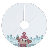 Winter Wonderland Monkey Polyester Weihnachtsbaumdecke (Vorderseite)