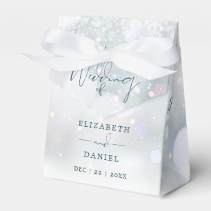 Winter Wonderland Monogramm Schnee-Hochzeit Geschenkschachtel