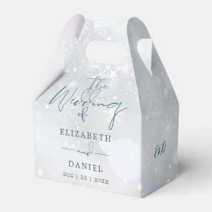 Winter Wonderland Monogramm Schnee-Hochzeit Geschenkschachtel