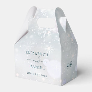 Winter Wonderland Monogramm Schnee-Hochzeit Geschenkschachtel