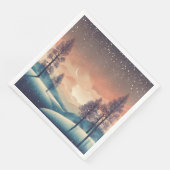 Winter Wonderland Napkins with Abstract Landscape Serviette (Ecke)