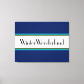 WINTER WONDERLAND Navy White Holiday Strips Leinwanddruck (Vorderseite)