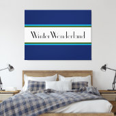 WINTER WONDERLAND Navy White Holiday Strips Leinwanddruck (Insitu (Schlafzimmer))