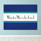 WINTER WONDERLAND Navy White Holiday Strips Leinwanddruck (Insitu (Holzboden))