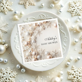 Winter Wonderland Neutral Baby Dusche Serviette