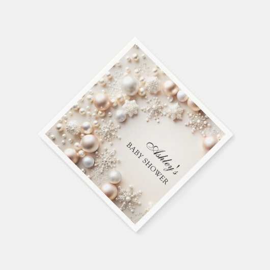 Winter Wonderland Neutral Baby Dusche Serviette (Ecke)