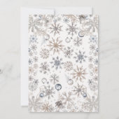 Winter Wonderland Neutral Clothesline Babydusche Einladung (Rückseite)