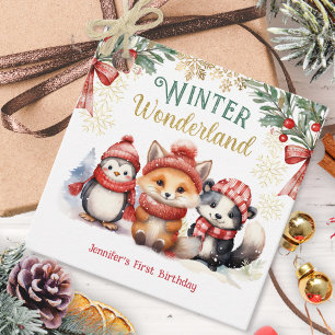 Winter Wonderland Niedliche Schneefälle Geburtstag Geschenkanhänger