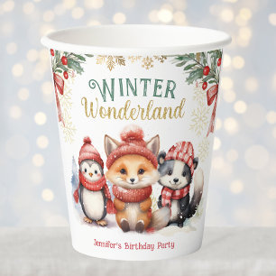 Winter Wonderland Niedliche Schneefälle Geburtstag Pappbecher