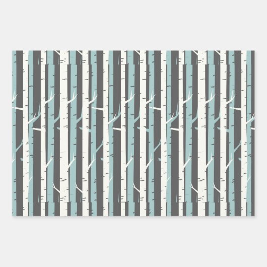 Winter Wonderland Nordic Patternblau aquamarine Cr Geschenkpapier Set (Vorderseite 2)