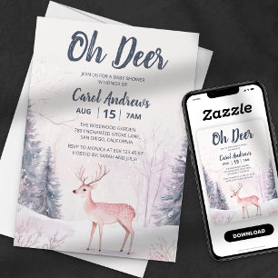 Winter Wonderland Oh Deer Baby Dusche Einladung