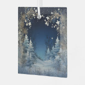Winter Wonderland Ornament Aus Glas (Vorderseite links)