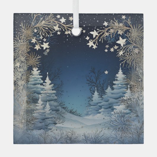 Winter Wonderland Ornament Aus Glas (Vorderseite)
