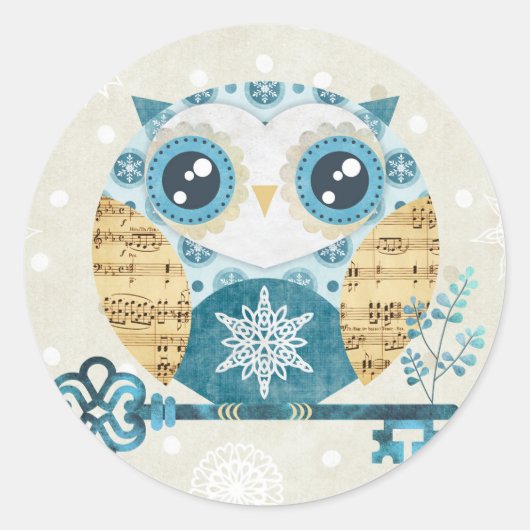 Winter Wonderland Owl Stickers (Vorderseite)