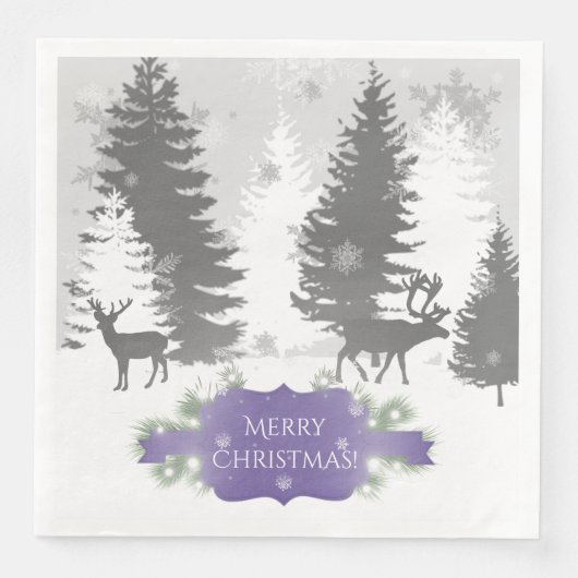 Winter Wonderland Paper Napkin - Lila Serviette (Vorderseite)
