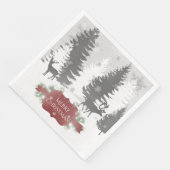 Winter Wonderland Paper Napkin - Rot Serviette (Ecke)