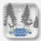 Winter Wonderland Paper Plate - Blue Pappteller (Vorderseite)
