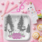 Winter Wonderland Paper Plate - Magenta Pappteller (Party)