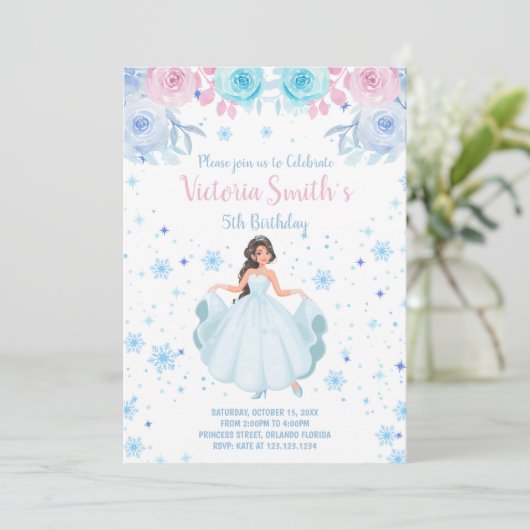 Winter Wonderland Party Card Einladung (Stehend Vorderseite)