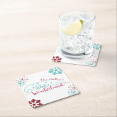 Winter Wonderland Party Rechteckiger Pappuntersetzer (Vor Ort)