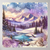 Winter Wonderland Patterns of Nature Mountain Lake Poster (Vorne)