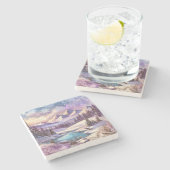 Winter Wonderland Patterns of Nature Mountain Lake Steinuntersetzer (Seitenansicht)