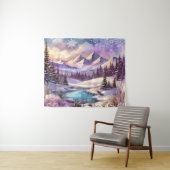 Winter Wonderland Patterns of Nature Mountain Lake Wandteppich (Beispiel (Horizontal))