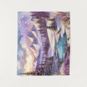 Winter Wonderland Patterns of Nature Mountain Lake Wandteppich (Vorderseite)