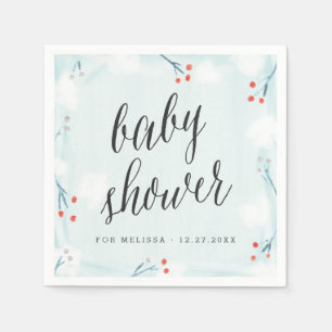 Winter Wonderland Personalisiert Baby Dusche Napki Serviette