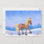Winter Wonderland Pferd und Schnee zum Geburtstag Einladung (Rückseite)