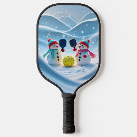 Winter Wonderland Pickleball - Schneewitz auf dem Pickleball Schläger (Vorderseite)