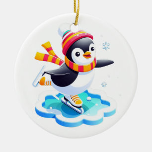 Winter Wonderland Pinguin Keramik Ornament