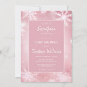 Winter Wonderland Pink Baby Dusche Einladung (Vorderseite)