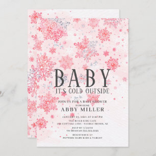 Winter Wonderland Pink Baby Es ist kalt draußen Einladung