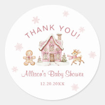 Winter Wonderland Pink Baby Shower Danke