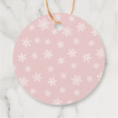 Winter Wonderland Pink Baby Shower Thank You Geschenkanhänger (Rückseite)