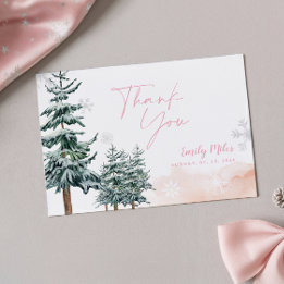 Winter Wonderland Pink Danke Karte