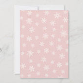 Winter Wonderland Pink Girl Baby Shower Einladung (Rückseite)