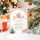 Winter Wonderland Pink Girl Baby Shower Einladung