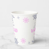 Winter Wonderland Pink Snowflake Geburtstagsparty Pappbecher (Links)