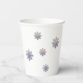 Winter Wonderland Pink Wasserfarbe Pappbecher (Rückseite)