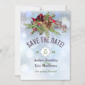 Winter Wonderland Poinsetia Magnetic Save the Date Magneteinladung (Vorderseite)