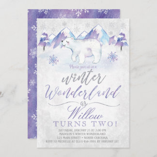 Winter Wonderland Polar Bär Geburtstag Einladung