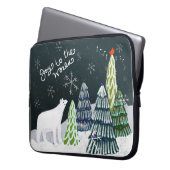 Winter Wonderland Polar Bear Laptop-Sieb Laptopschutzhülle (Vorderseite Links)