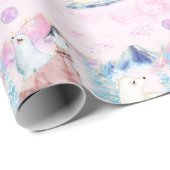 Winter Wonderland Polarbären und Pinguine Szene Geschenkpapier (Rolleneckpunkt)