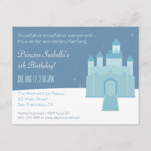 Winter Wonderland Prinzessin Geburtstagsfeier Einladung
