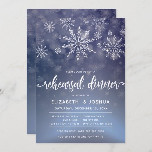 Winter Wonderland Probe Dinner Einladung (Vorne/Hinten)