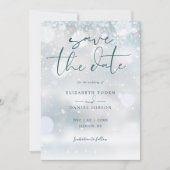Winter Wonderland QR Code Schnee-Hochzeit Save The Date (Vorderseite)