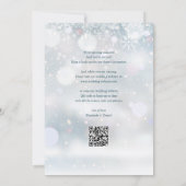 Winter Wonderland QR Code Schnee-Hochzeit Save The Date (Rückseite)