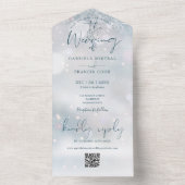 Winter Wonderland QR Code Snow Wedding All In One Einladung (Innen Boden)